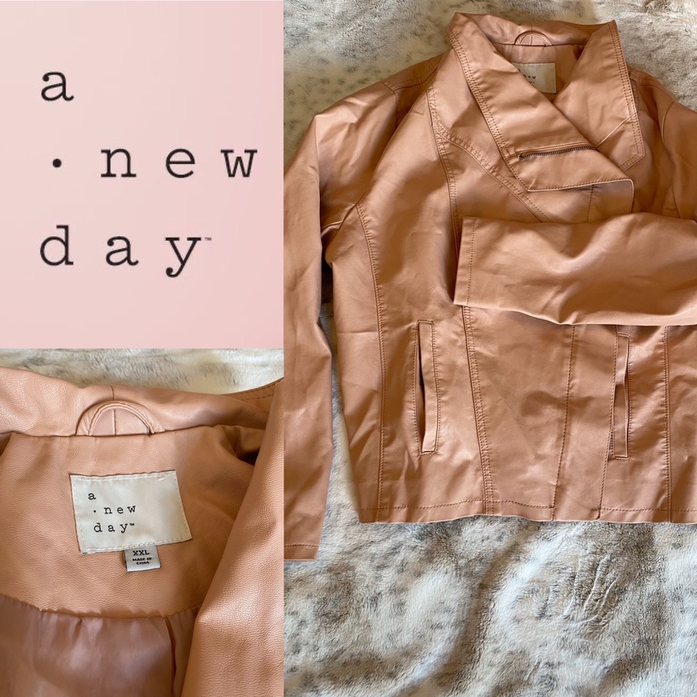 Blush Faux Leather Jacket